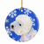 Dog and Winter Snowflakes Ceramic Ornament - 615872598625