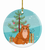Merry Christmas Tree and Cat Ceramic Ornament - 652259331147