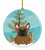 Christmas Tree and Dog on Ceramic Ornament - 652259327966