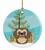 Christmas Tree and Dog on Ceramic Ornament - 652259327720