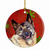 Dog and Christmas Snowflakes Ceramic Ornament - 615872598557