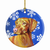 Dog and Winter Snowflakes Ceramic Ornament - 615872598724