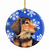 Dog and Winter Snowflakes Ceramic Ornament - 615872598939