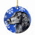 Dog and Winter Snowflakes Ceramic Ornament - 615872598687