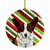 Dog and Christmas Candy Ceramic Ornament - 615872597901