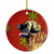 Dog and Christmas Snowflakes Ceramic Ornament - 615872598502