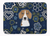 Blue Flowers Dog Art Machine Washable Memory Foam Mat - 638508642974