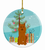 Christmas Tree and Dog on Ceramic Ornament - 652259328055