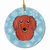 Snowflake Dog on Ceramic Ornament - 638508108722