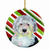 Dog and Christmas Candy Ceramic Ornament - 615872598083