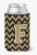 Monogram Letter Chevron Can or Bottle Hugger - 638508274816