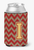 Monogram Letter Chevron Can or Bottle Hugger - 638508274342