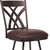Homeroots Living Room 26" Stylish Brown Faux Leather Brown Metal Lattice Back Swivel Bar Stool