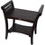 Homeroots Outdoor Contemporary Teak Shower Bench with Handles, Dark Brown Finish