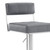 Homeroots Living Room 44" in Gray Faux Leather and Iron Swivel Adjustable Height Bar Chair