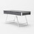 63" Gray and Silver Writing Desk With Three Drawers
