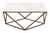 Homeroots Living Room 36" Antique Brass and White Faux Marble Coffee Table