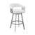 Homeroots Living Room 26" Mod White Faux Leather Silver Finish Swivel Bar Stool, White