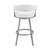 Homeroots Living Room 26" Mod White Faux Leather Silver Finish Swivel Bar Stool, White