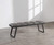 Homeroots Living Room Dark Grey Faux Leather Bench, Dark Grey, 57 Inches Width