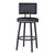 Homeroots Living Room 26" Vintage Black on Black Faux Leather Rectangular Swivel Armless Bar Stool