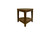 Curvilinear Dark Brown Teak 18" Corner Shower Bench with Shelf
