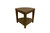 Curvilinear Dark Brown Teak 18" Corner Shower Bench with Shelf