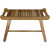 Homeroots Outdoor Rectangular Teak Shower Bench with Handles Natural Finish