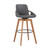 Homeroots Living Room 30" Luxurious Grey Faux and Walnut Wood Swivel Bar Stool