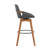 Homeroots Living Room 30" Luxurious Grey Faux and Walnut Wood Swivel Bar Stool