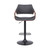 Homeroots Living Room Grey Faux Leather, Walnut Wood and Black Swivel Adjustable Bar Stool