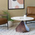 Homeroots Living Room 32" Brown and White Solid Wood and Marble Geo Coffee Table