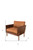 Homeroots Living Room 31 Inches Carmel Brown Top Grain Leather Arm Chair, Solid Wood Frame