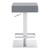 Homeroots Living Room 34" Gray Faux Leather and Iron Swivel Backless Adjustable Height Bar Chair