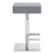Homeroots Living Room 34" Gray Faux Leather and Iron Swivel Backless Adjustable Height Bar Chair
