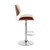 Homeroots Living Room 45" Cream Faux Leather and Iron Swivel Adjustable Height Bar Chair