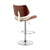 Homeroots Living Room 45" Cream Faux Leather and Iron Swivel Adjustable Height Bar Chair