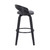 Homeroots Living Room 35" Gray Faux Leather and Iron Swivel Low Back Bar Height Chair, Gray