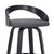 Homeroots Living Room 35" Gray Faux Leather and Iron Swivel Low Back Bar Height Chair, Gray