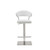 Homeroots Living Room White Faux Leather and Stainless Adjustable Bar Stool, White, Adjustable
