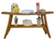 Compact Curvilinear Teak Shower Outdoor Bench with Shelf in Natural Finish - 4512822891804