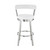 Homeroots Living Room 30" Chic White Faux Leather Swivel Bar Stool, White, Stainless Steel Finish