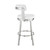 Homeroots Living Room 30" Chic White Faux Leather Swivel Bar Stool, White, Stainless Steel Finish