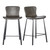 Homeroots Living Room Set of Two Vintage Stitch Gray Bar Stools