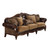 Homeroots 37" X 93" X 42" 2-Tone Brown PU Chenille Upholstery Wood Sofa, with 5 Pillows