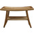 homeroots outdoor Contemporary Teak Shower Bench with Shelf, Natural Finish