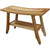 homeroots outdoor Contemporary Teak Shower Bench with Shelf, Natural Finish
