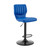 25" Blue And Black Iron Swivel Adjustable Height Bar Chair