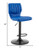 25" Blue And Black Iron Swivel Adjustable Height Bar Chair