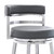 Homeroots Living Room 39" Gray Faux Leather and Stainless Swivel Low Back Bar Height Chair